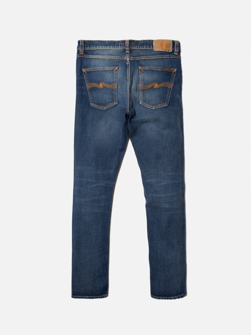 Nudie Jeans Lean Dean Troubled Sea Jeans Herr Marinblå | 67KXIGTPF