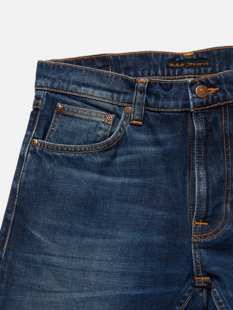 Nudie Jeans Lean Dean Troubled Sea Jeans Herr Marinblå | 67KXIGTPF