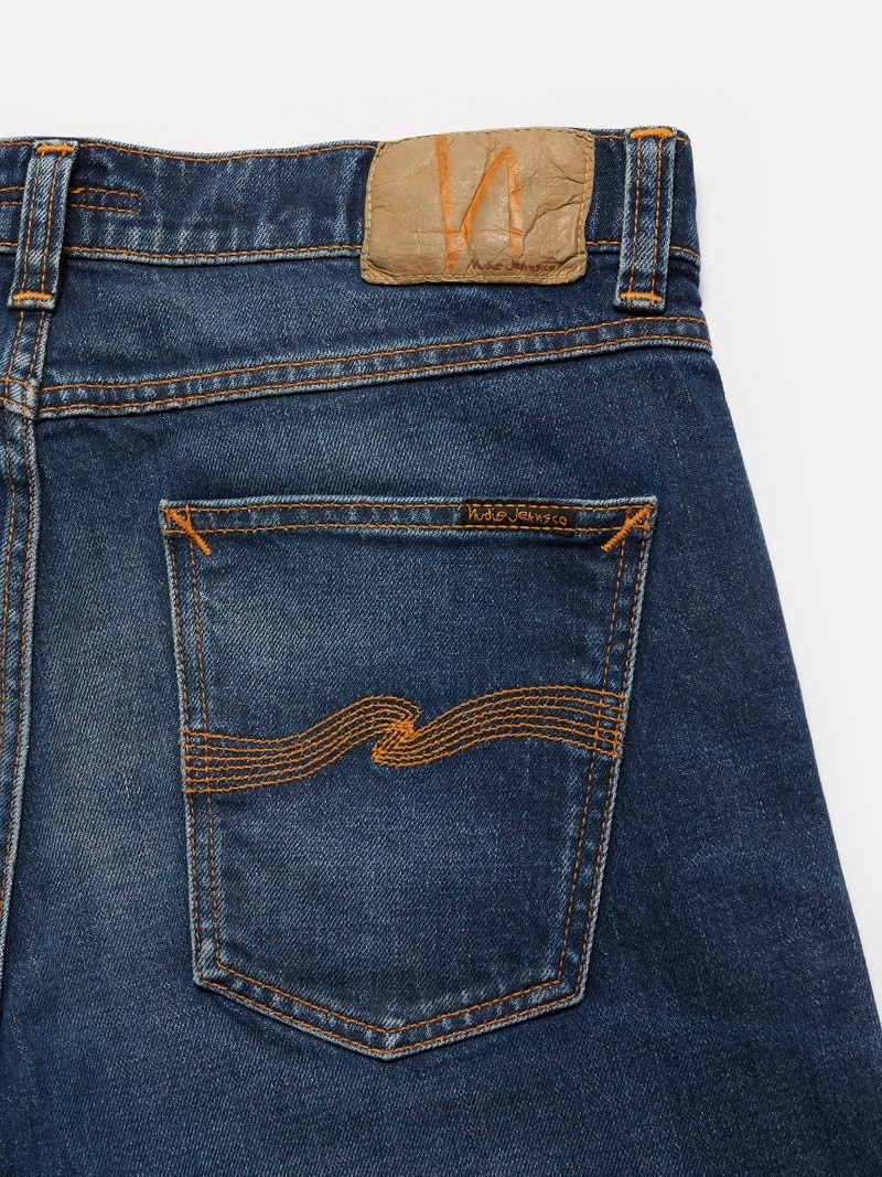 Nudie Jeans Lean Dean Troubled Sea Jeans Herr Marinblå | 67KXIGTPF