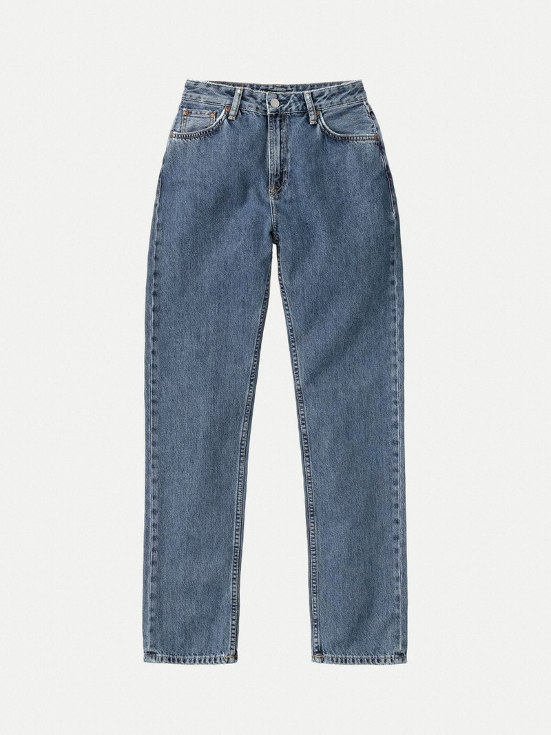 Nudie Jeans Lofty Lo Wavys Jeans Dam Blå | 46LOEACIY