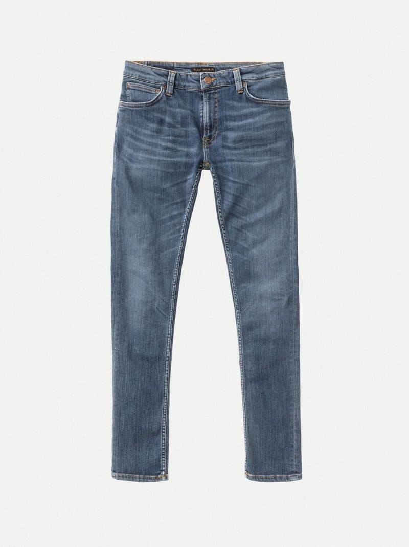 Nudie Jeans Mager Lin Jeans Herr Blå | 89NIWQVOC