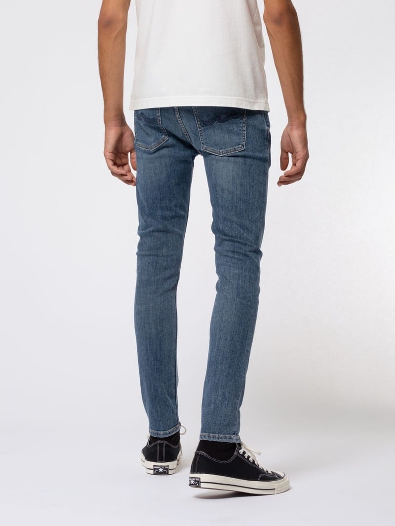 Nudie Jeans Mager Lin Jeans Herr Blå | 89NIWQVOC