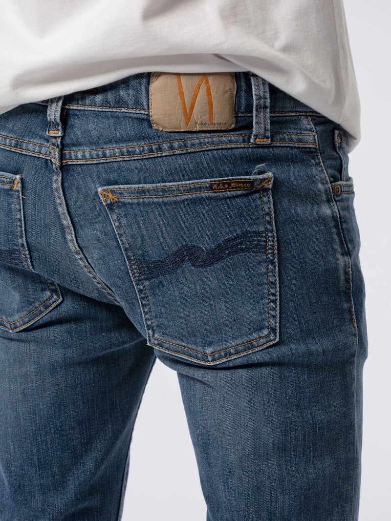 Nudie Jeans Mager Lin Jeans Herr Blå | 89NIWQVOC