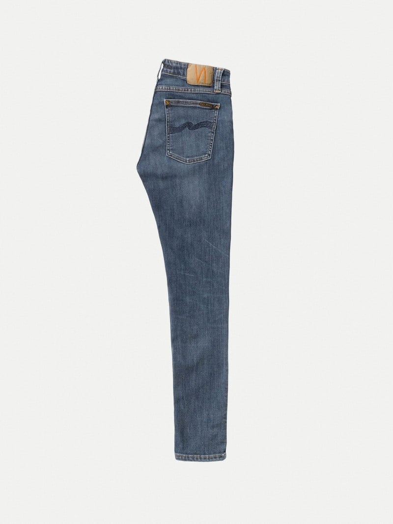 Nudie Jeans Mager Lin Jeans Herr Blå | 89NIWQVOC