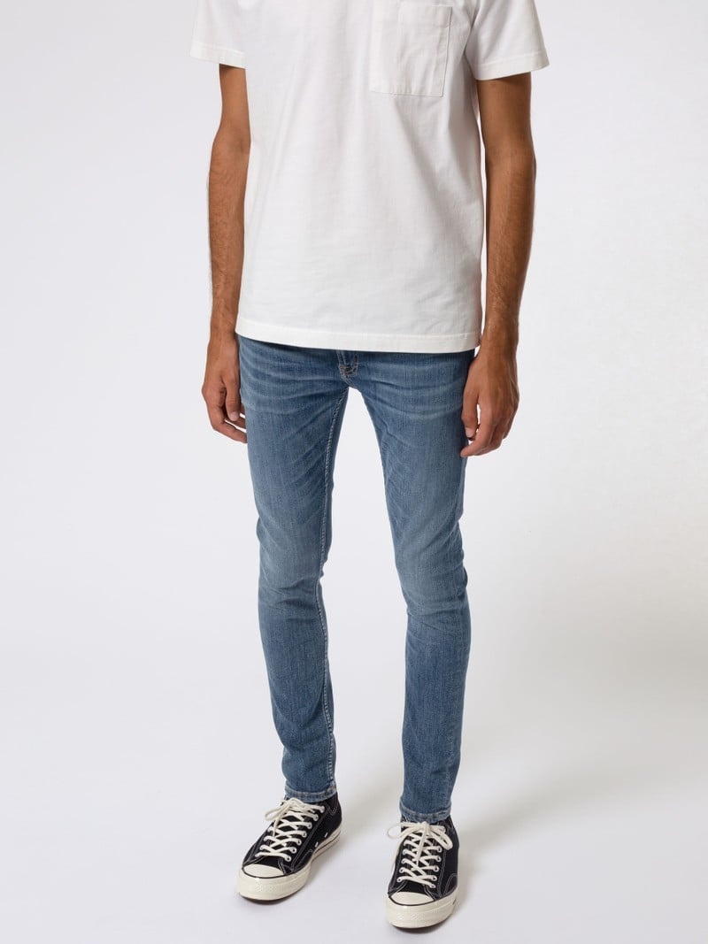 Nudie Jeans Mager Lin Jeans Herr Blå | 89NIWQVOC