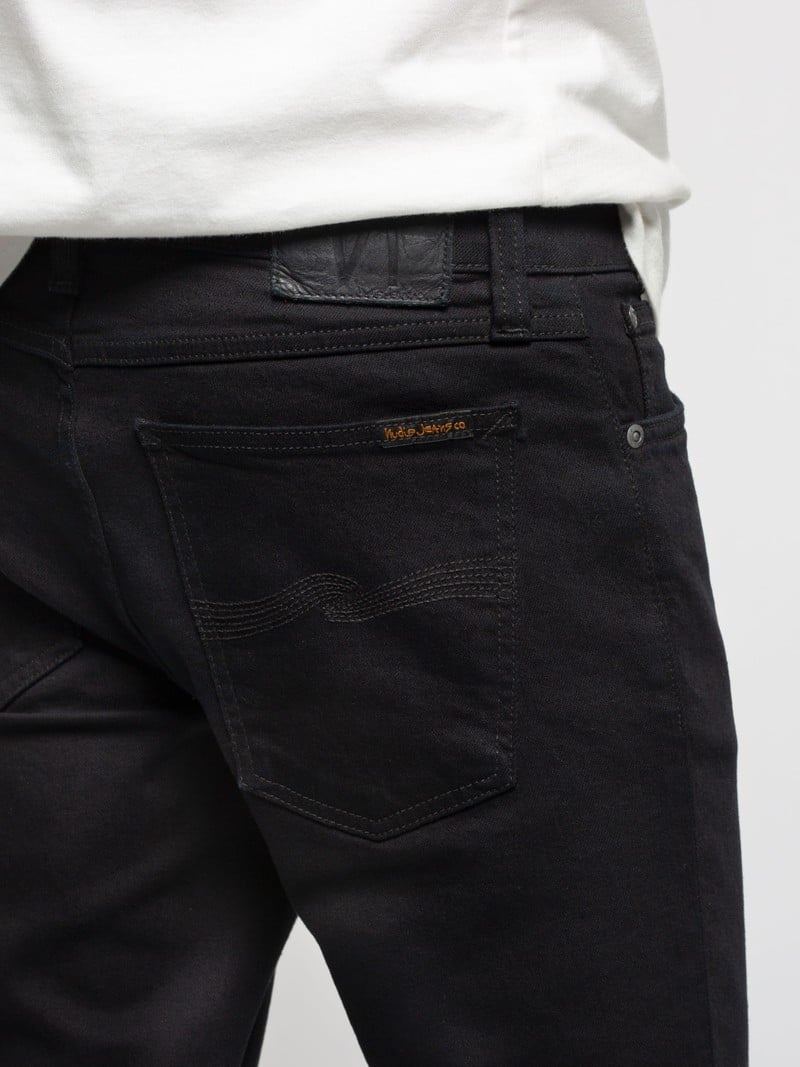 Nudie Jeans Mager Lin Jeans Herr Svarta | 17ARCZJQH