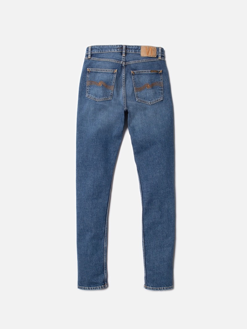 Nudie Jeans Mellow Mae Mud Jeans Dam Blå | 24CVSOGEB