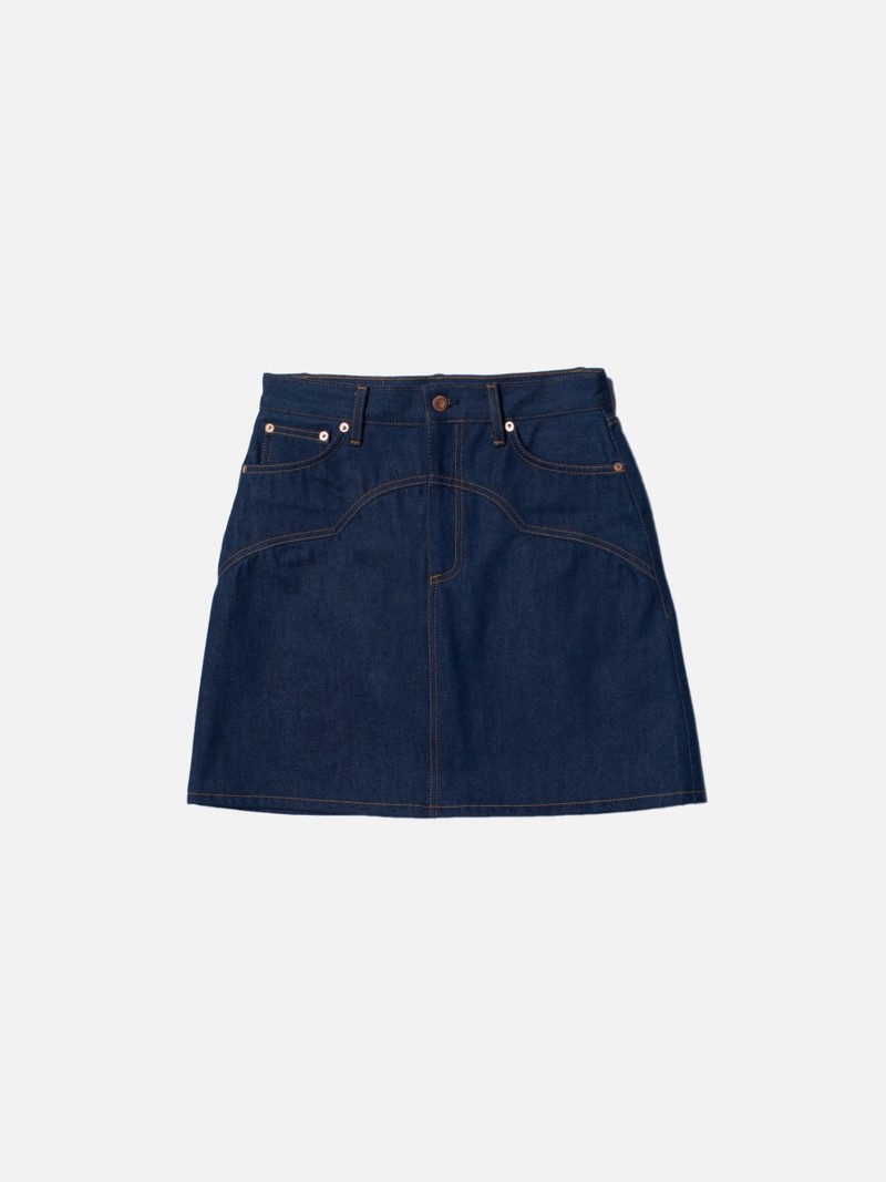 Nudie Jeans Molly Skirt 70's Klänning Dam Marinblå | 87RYHNGDL