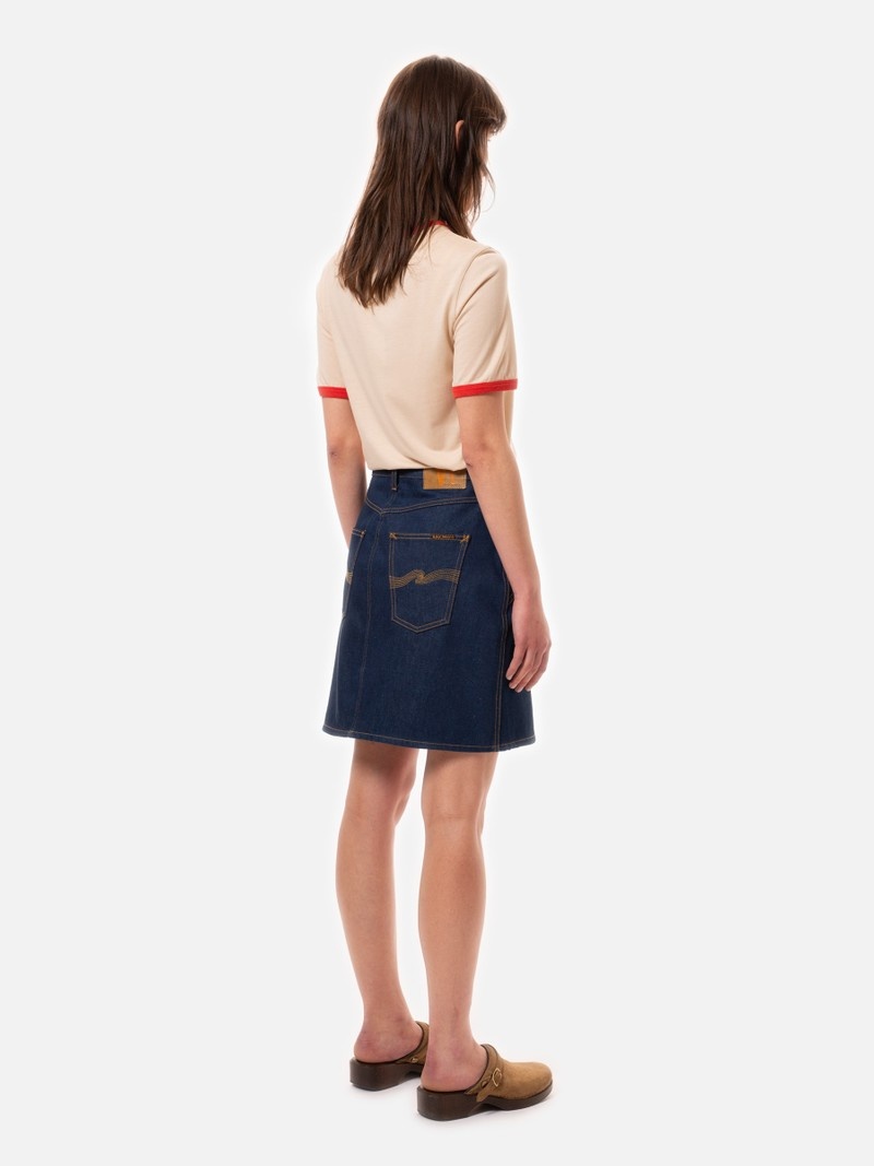 Nudie Jeans Molly Skirt 70's Klänning Dam Marinblå | 87RYHNGDL