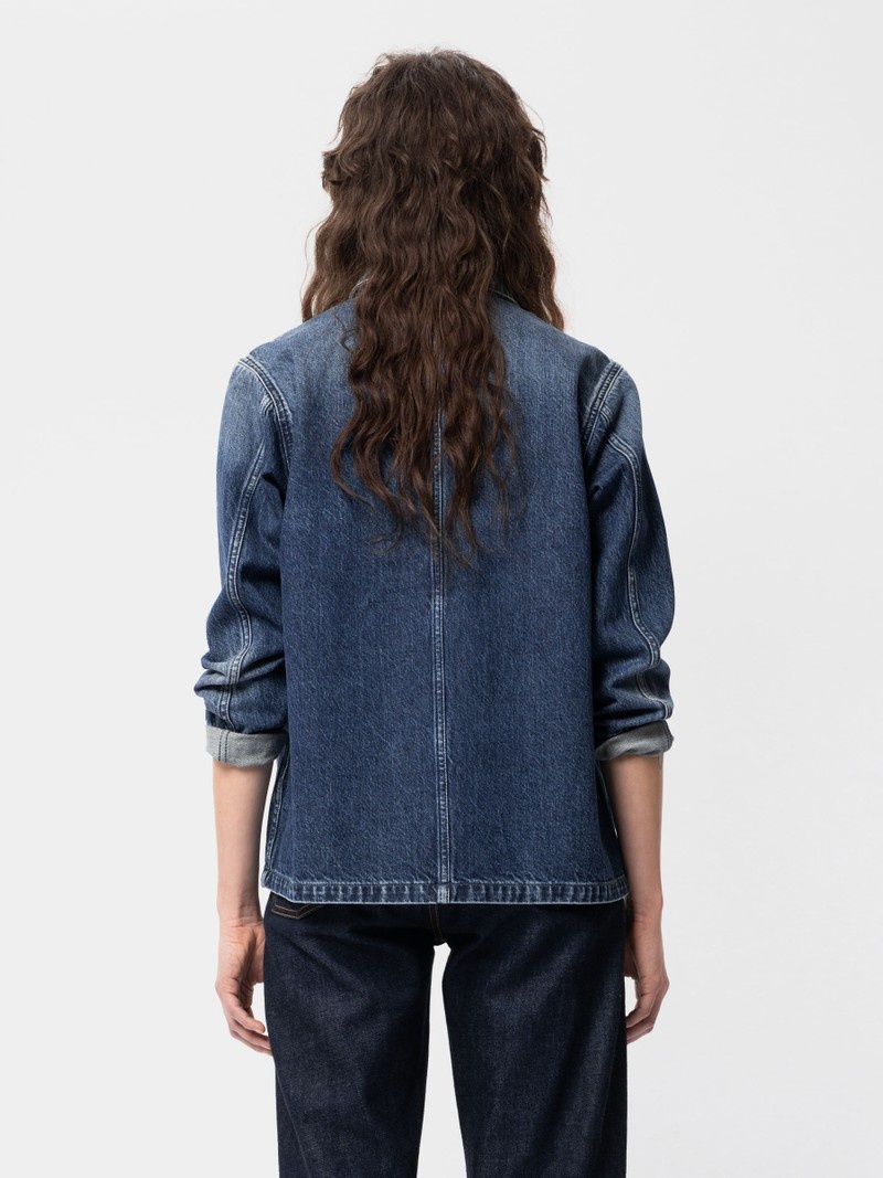 Nudie Jeans Nina Worker Denimjackor Dam Marinblå | 43FMQNTUW