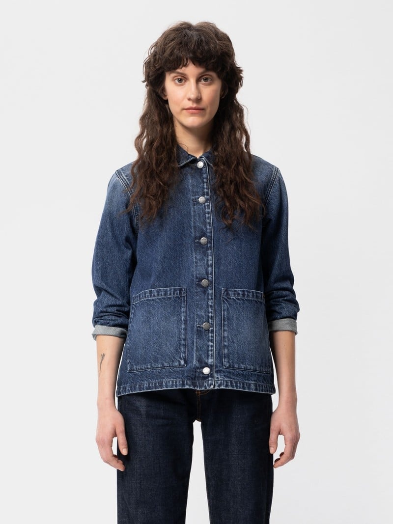 Nudie Jeans Nina Worker Denimjackor Dam Marinblå | 43FMQNTUW