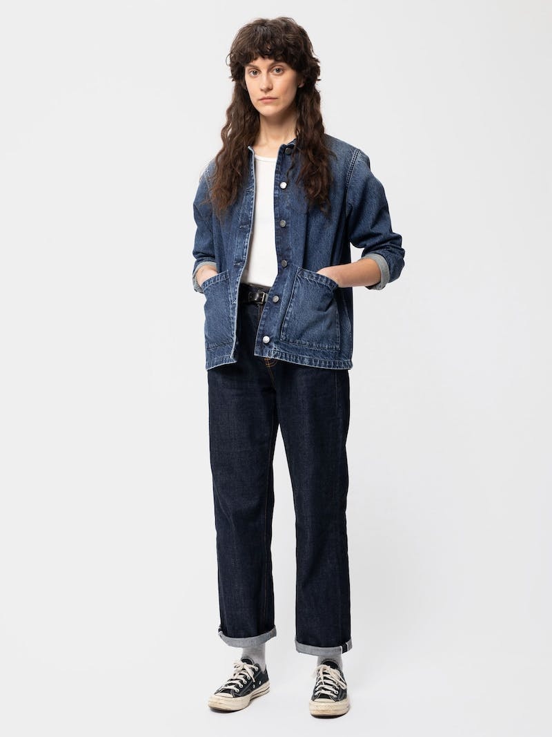 Nudie Jeans Nina Worker Denimjackor Dam Marinblå | 43FMQNTUW