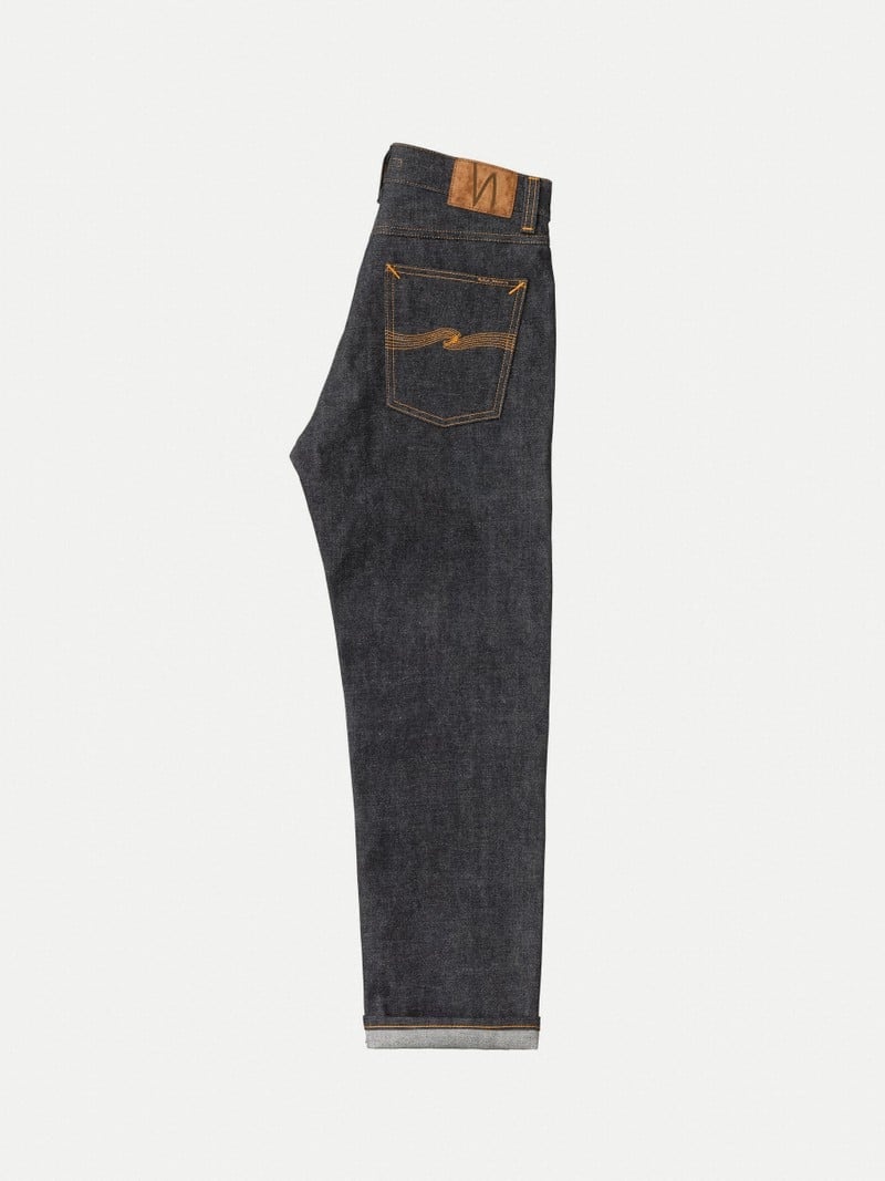 Nudie Jeans Rad Rufus Dry Emerald Selvage Jeans Herr Svarta | 85UBQTLDM