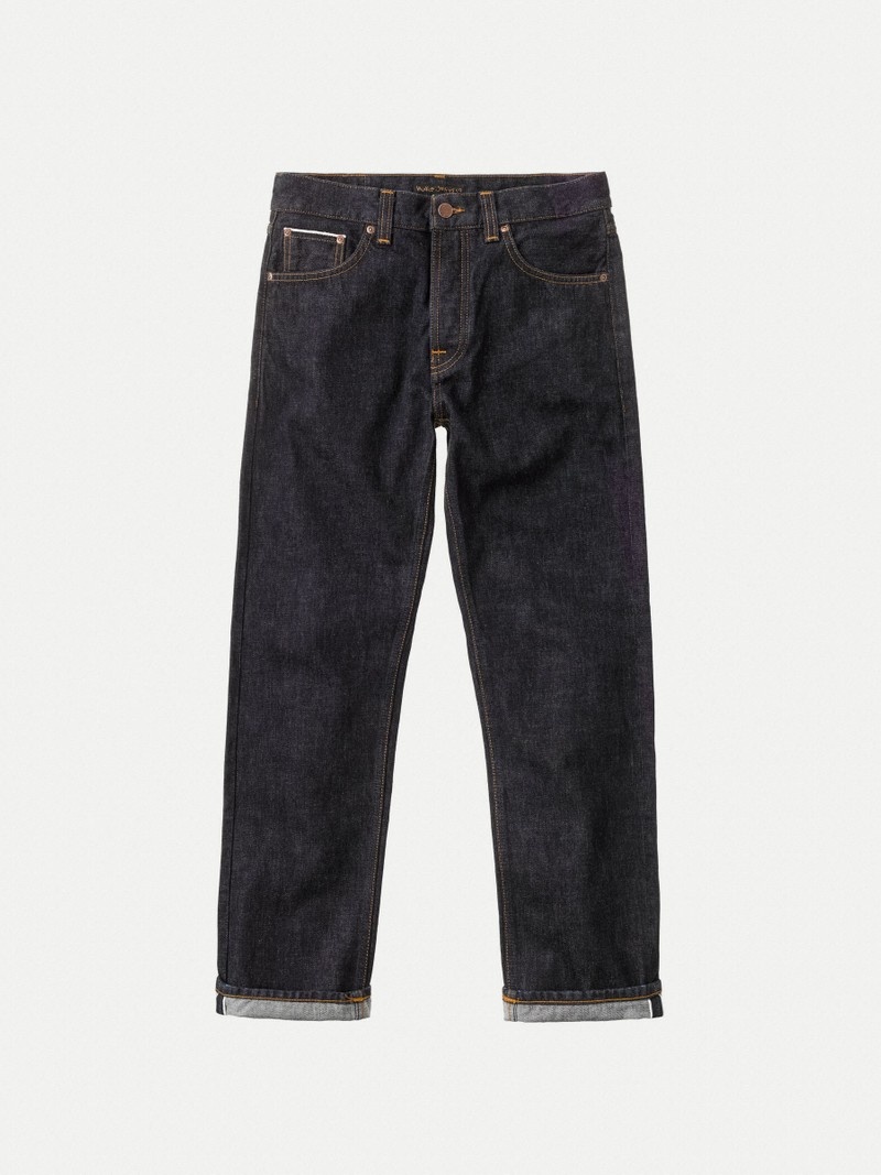 Nudie Jeans Rad Rufus Rinse Ruby Selvage Jeans Herr Svarta | 01UNMWVKR