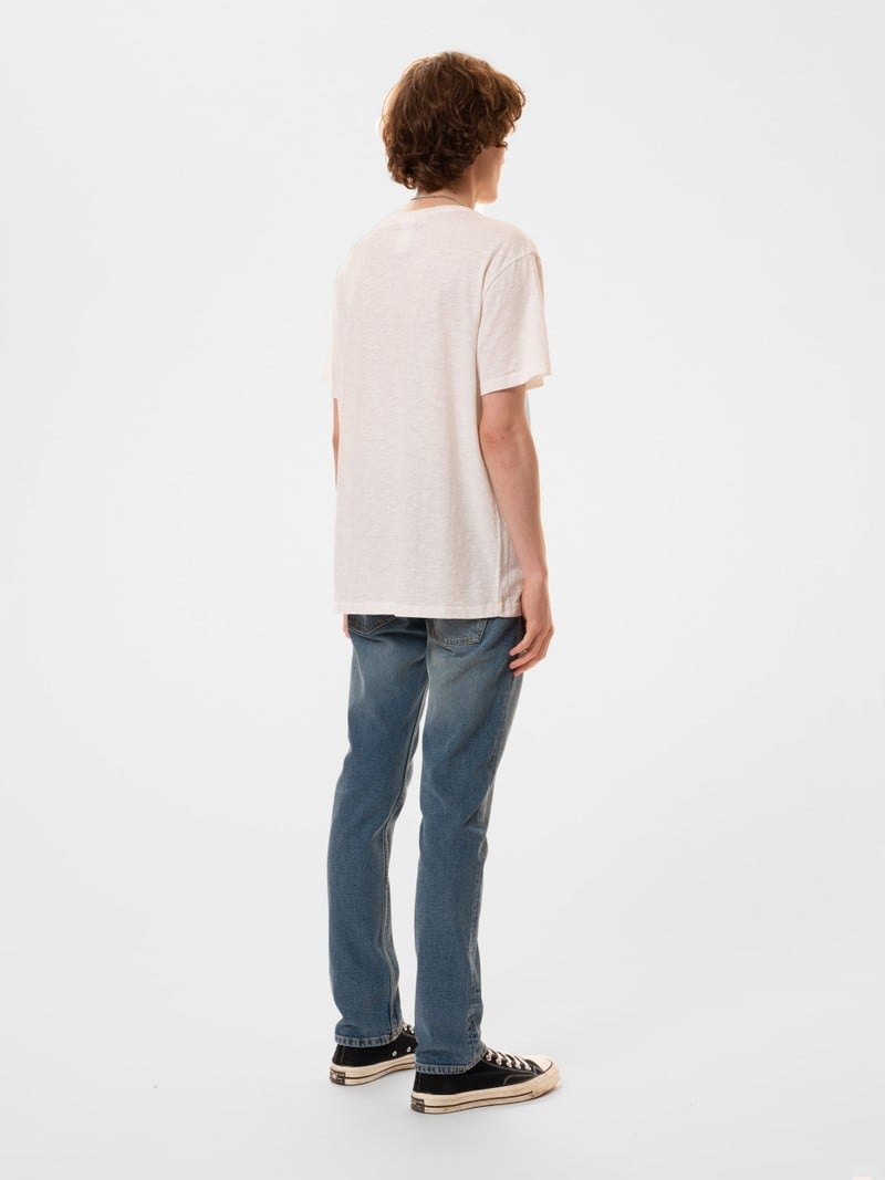 Nudie Jeans Roffe Slub T-Shirt Herr Vita | 36VFQDYCX