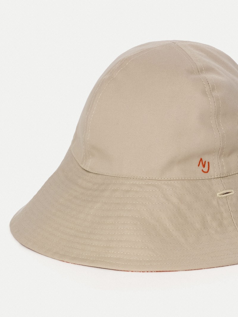 Nudie Jeans Solveig Bomull Bucket Hat Mössa Dam Beige | 75CMRASHI