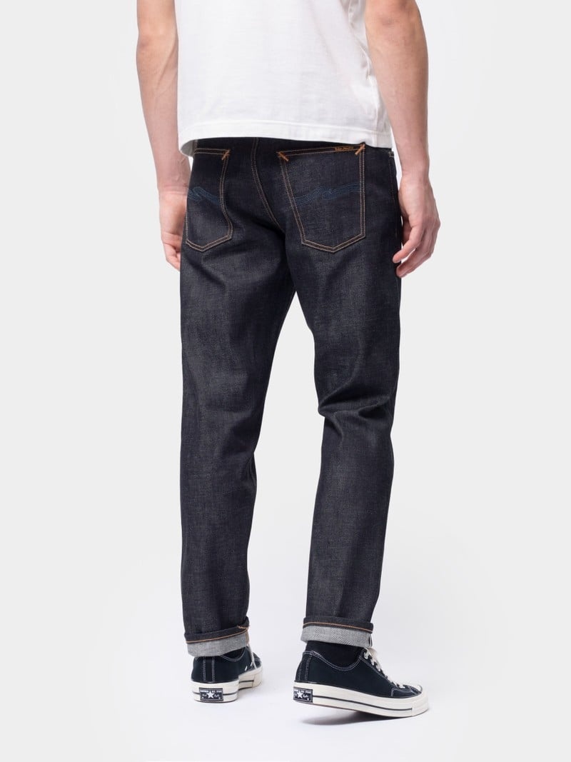 Nudie Jeans Steady Eddie II Dry Ace Selvage Jeans Herr Svarta | 21ICSPLKG