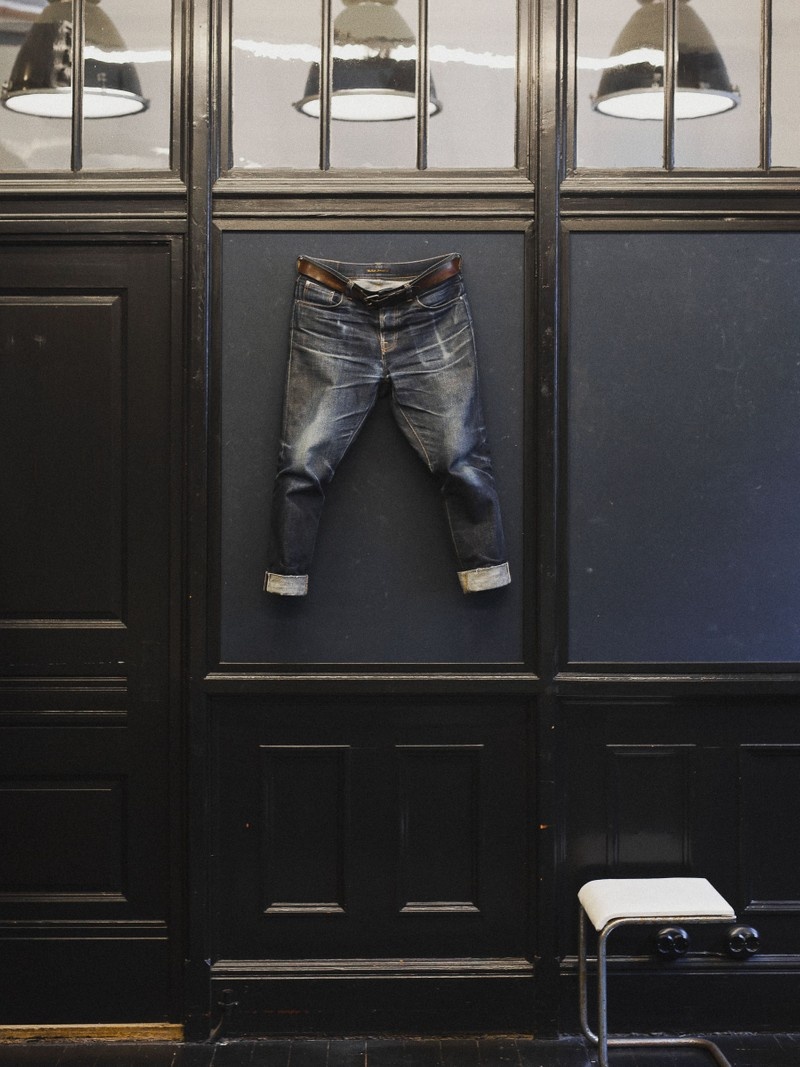 Nudie Jeans Steady Eddie II Dry Ace Selvage Jeans Herr Svarta | 21ICSPLKG