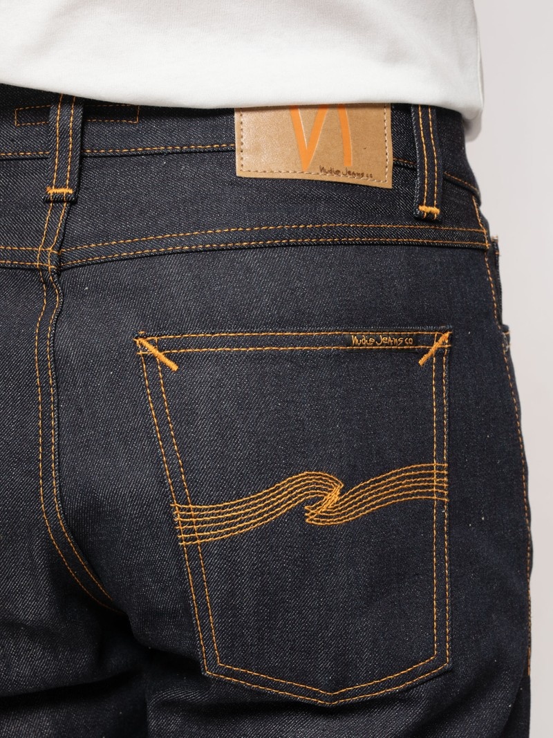 Nudie Jeans Steady Eddie II Dry Selvage Jeans Herr Mörkgrå | 24TXFOPGY