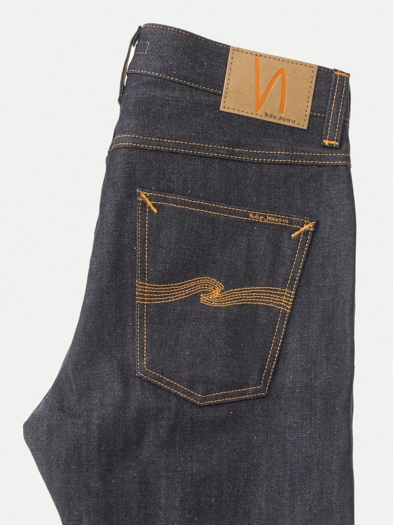 Nudie Jeans Steady Eddie II Dry Selvage Jeans Herr Mörkgrå | 24TXFOPGY