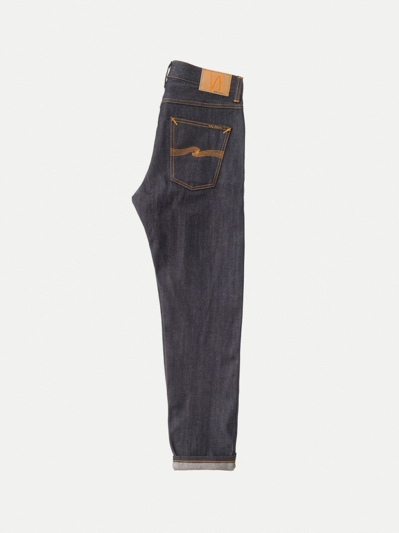 Nudie Jeans Steady Eddie II Dry Selvage Jeans Herr Mörkgrå | 24TXFOPGY