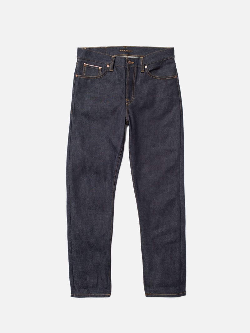 Nudie Jeans Steady Eddie II Heavy Selvage Jeans Herr Mörkgrå | 04XWFNGBS