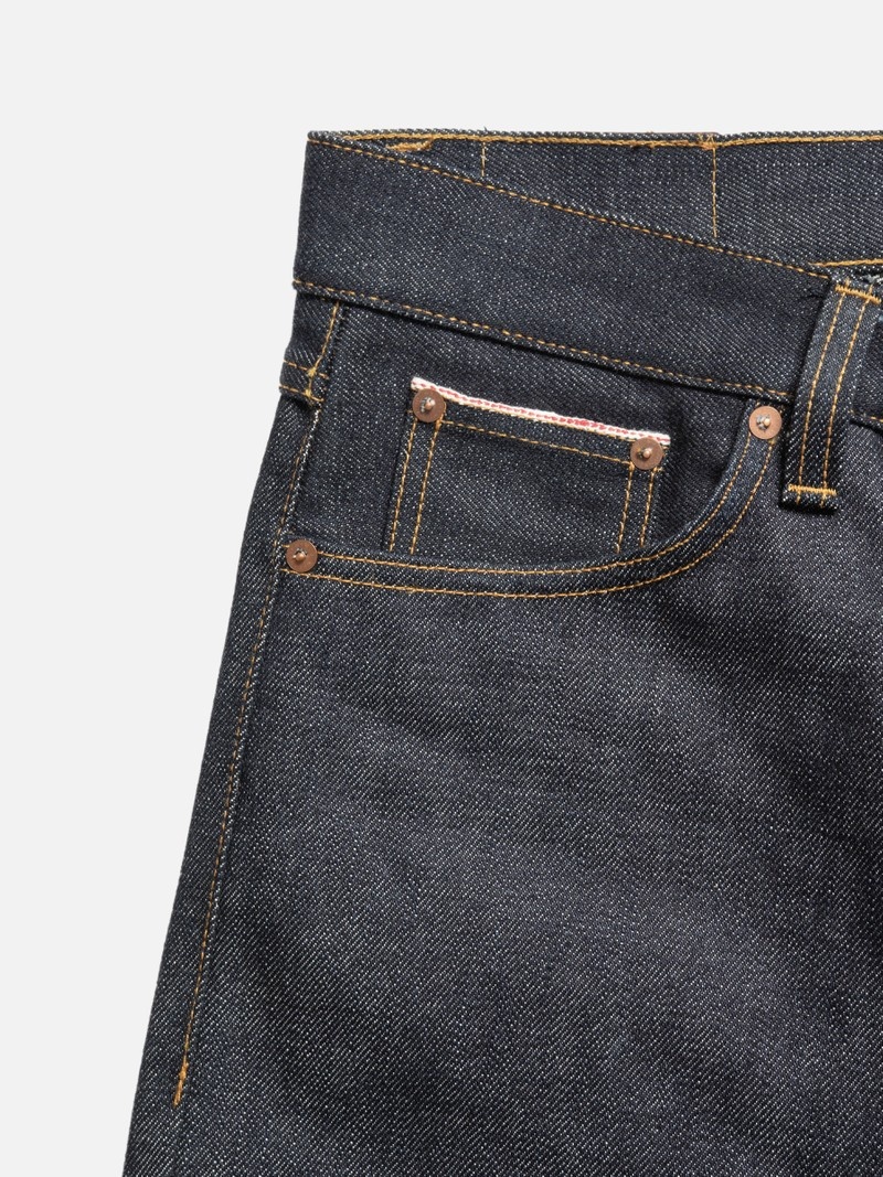 Nudie Jeans Steady Eddie II Heavy Selvage Jeans Herr Mörkgrå | 04XWFNGBS