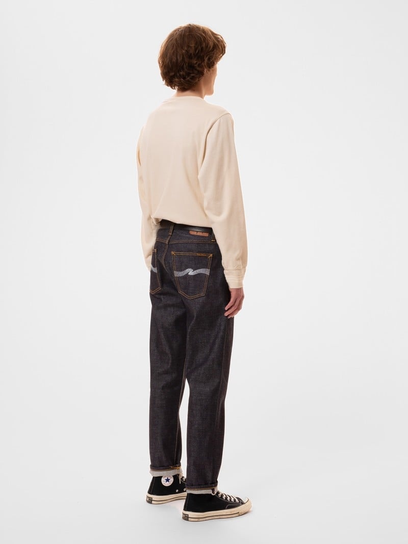 Nudie Jeans Steady Eddie II Heavy Selvage Jeans Herr Mörkgrå | 04XWFNGBS