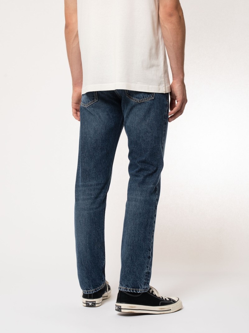 Nudie Jeans Steady Eddie II Slate Jeans Herr Marinblå | 91DFSJVWT