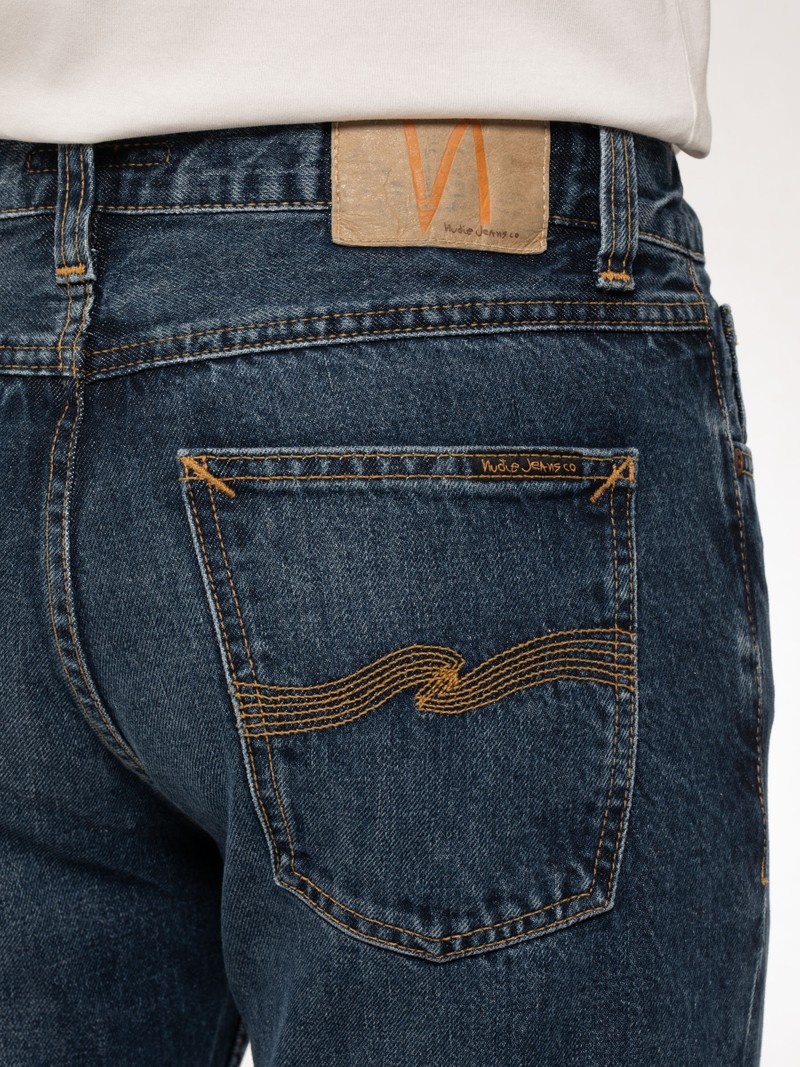 Nudie Jeans Steady Eddie II Slate Jeans Herr Marinblå | 91DFSJVWT