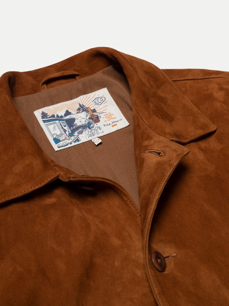 Nudie Jeans Steve Läder Cognac Jackor Herr Bruna | 78KICMQZO