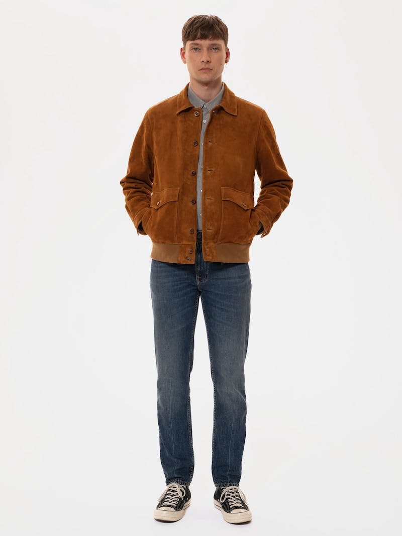 Nudie Jeans Steve Läder Cognac Jackor Herr Bruna | 78KICMQZO