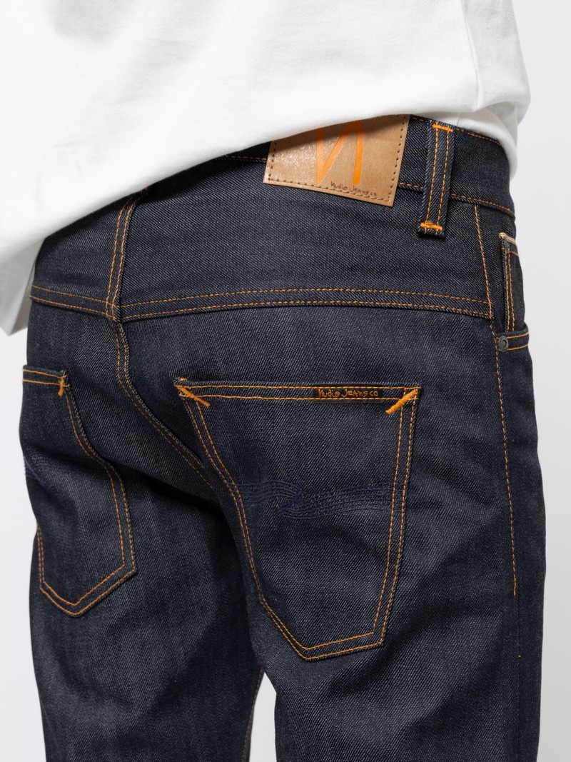 Nudie Jeans Thin Finn Dry Selvage Bekvämlighet Jeans Herr Svarta | 64IUHQDEO