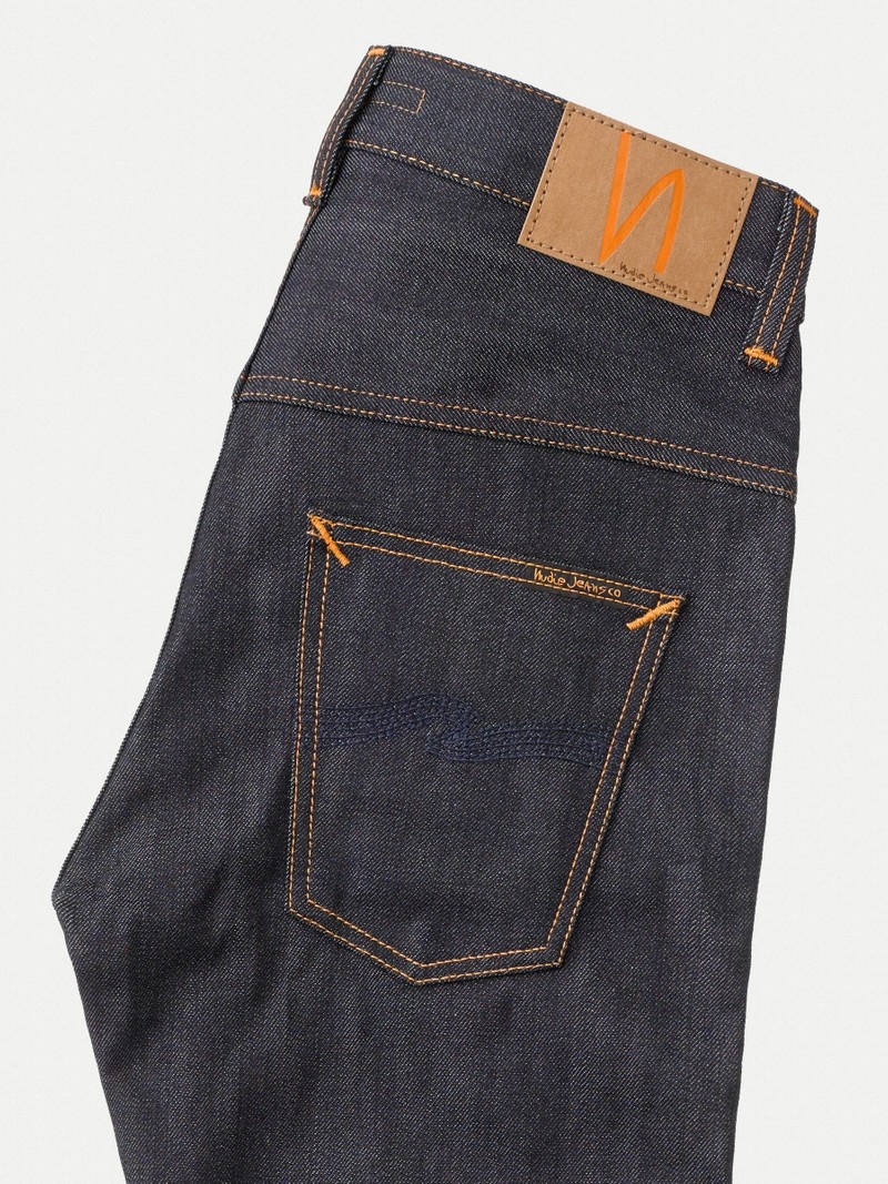 Nudie Jeans Thin Finn Dry Selvage Bekvämlighet Jeans Herr Svarta | 64IUHQDEO