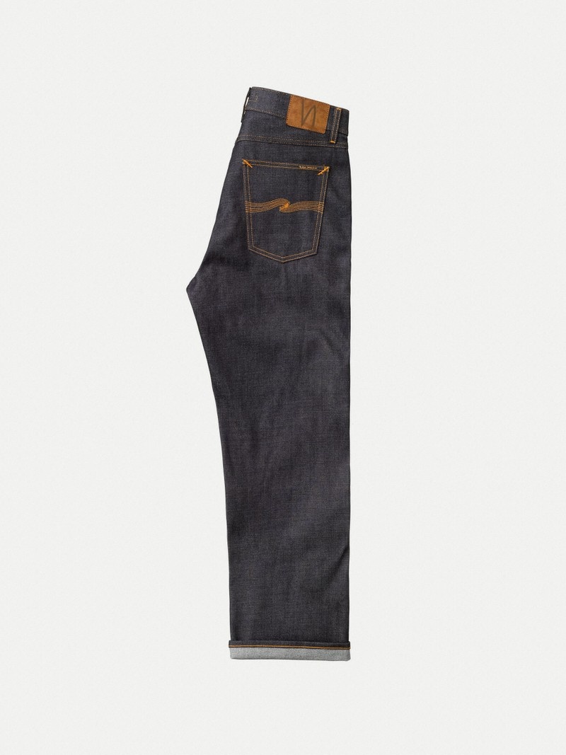 Nudie Jeans Tuff Tony Snake Eyes Selvage Jeans Herr Svarta | 72IHKMDCT