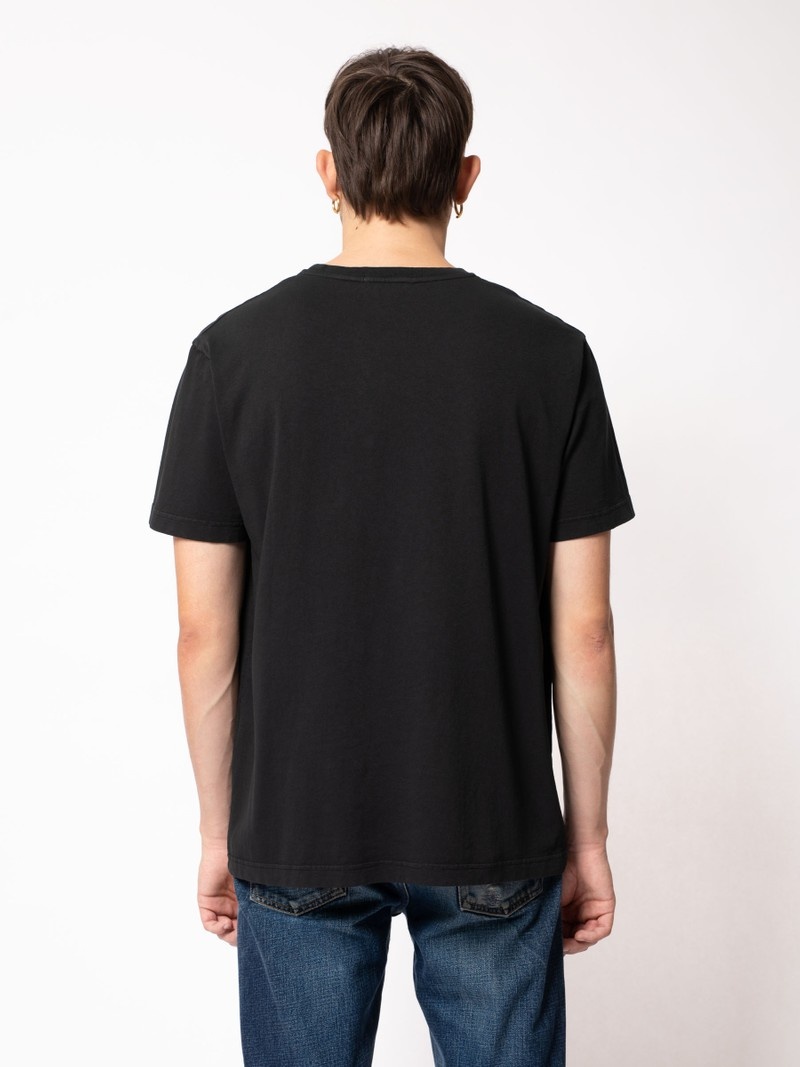 Nudie Jeans Uno Everyday T-Shirt Herr Svarta | 74KRFCEND