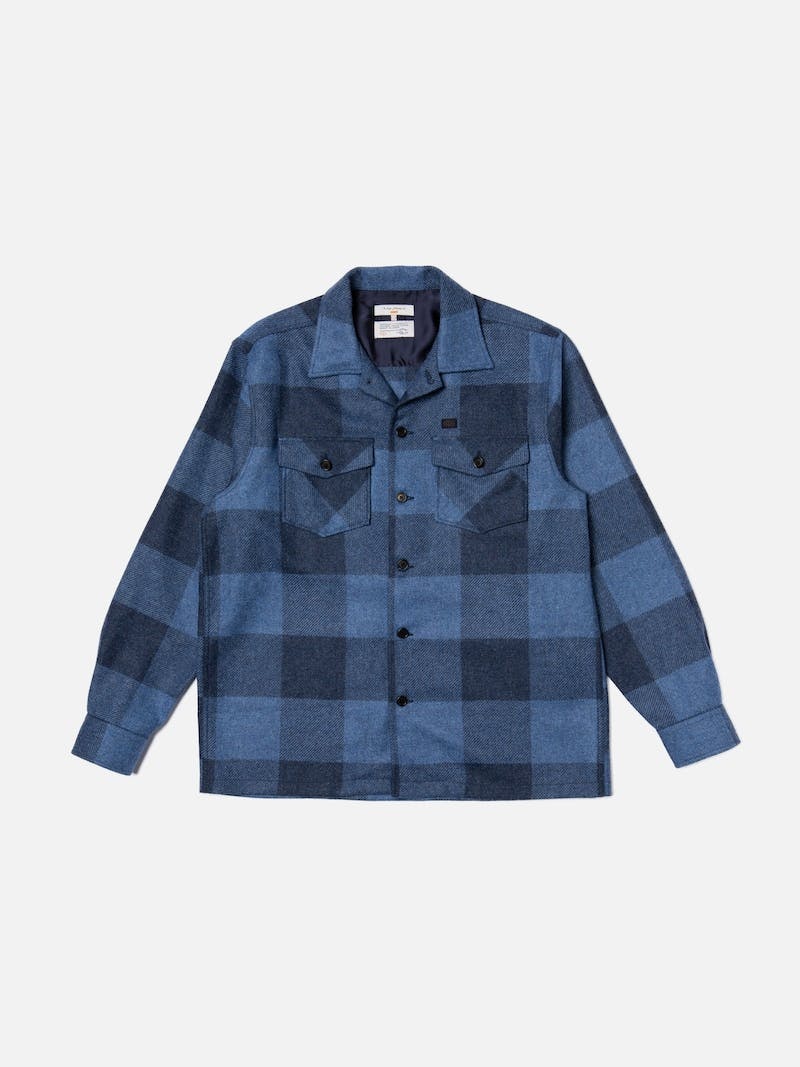 Nudie Jeans Vincent Buffalo Check Skjorta Herr Blå | 10DBMSIGL