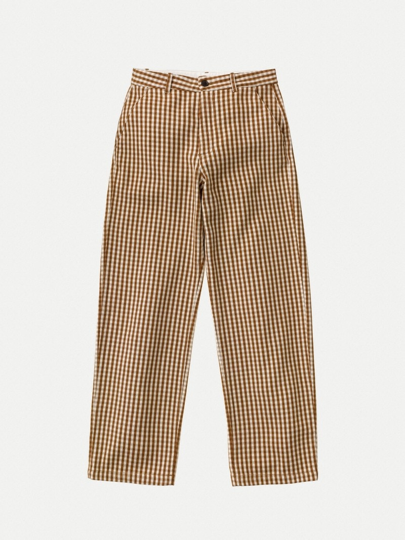 Nudie Jeans Willa Gingham Oak Byxor Dam Bruna | 01EHNXBIU