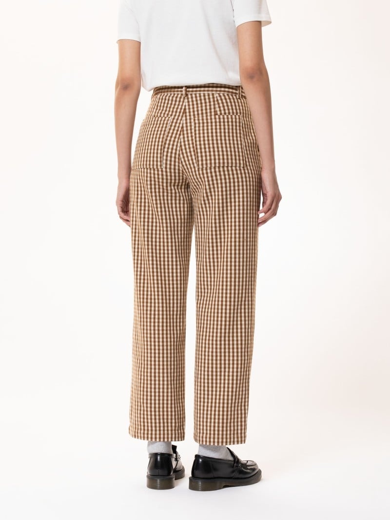 Nudie Jeans Willa Gingham Oak Byxor Dam Bruna | 01EHNXBIU