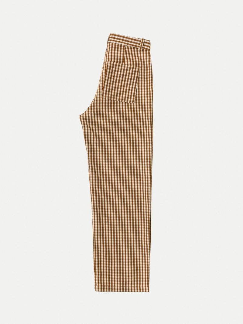 Nudie Jeans Willa Gingham Oak Byxor Dam Bruna | 01EHNXBIU